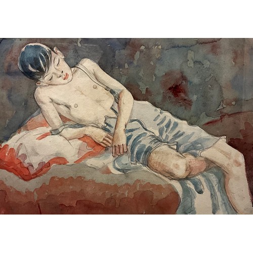 1057 - Albert Wainwright  (British, 1898-1943), Study of Kenneth Melville Knight, sketch and watercolour, u... 