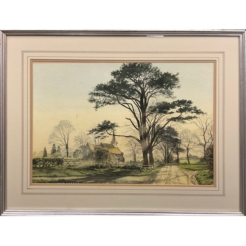 1062 - Alan Ingham, (1932 - 2002) 
Country Churchyard, Lambourne, Essex, 
signed, watercolour, 40.5cm x 59c... 