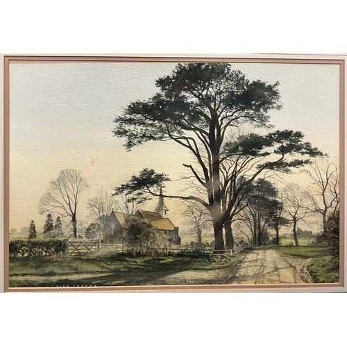 1062 - Alan Ingham, (1932 - 2002) 
Country Churchyard, Lambourne, Essex, 
signed, watercolour, 40.5cm x 59c... 