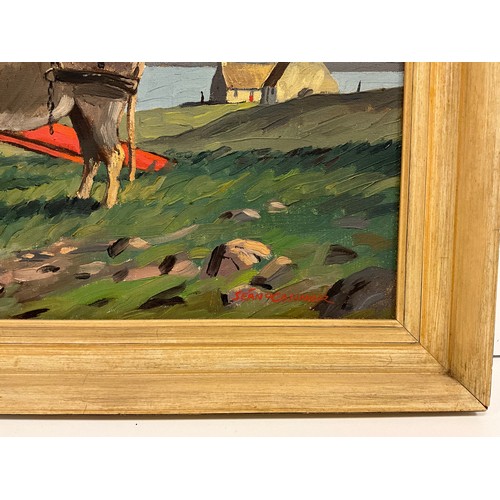 1073 - Seán O’Connor, ‘My Little Brown Donkey’ (‘Milsil Beag Donn’), signed, oil on board, label to verso, ... 