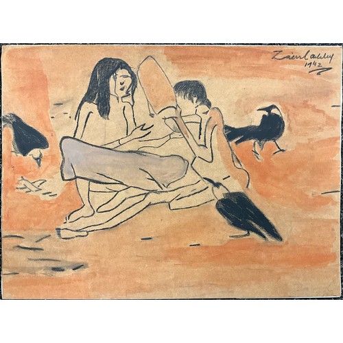 1095 - Zainul Aberdin (Bangladeshi, 1914-1976) 
Famine
signed, dated 1942, work on paper, 28cm x 38.5cm