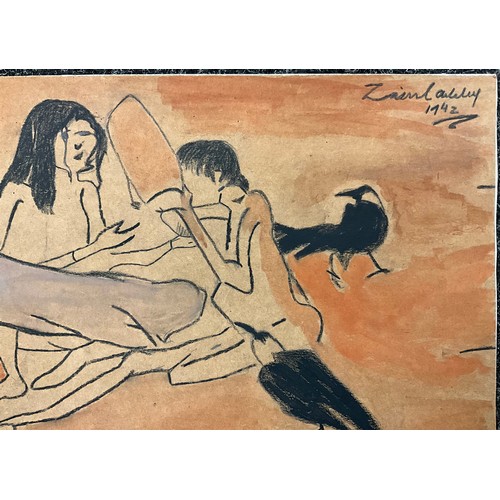 1095 - Zainul Aberdin (Bangladeshi, 1914-1976) 
Famine
signed, dated 1942, work on paper, 28cm x 38.5cm