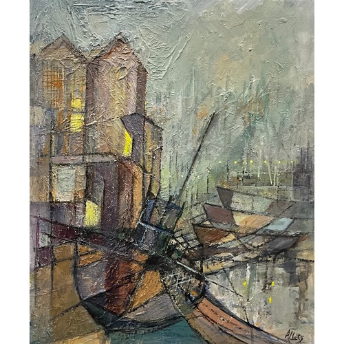 1098 - Yram Allets (Mary Stella) Edwards (1915-2009) 
Quiet Harbour 
signed, oil on board, 71cm x 60.5cm;  ... 