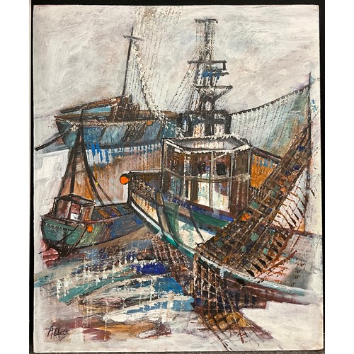 1098 - Yram Allets (Mary Stella) Edwards (1915-2009) 
Quiet Harbour 
signed, oil on board, 71cm x 60.5cm;  ... 