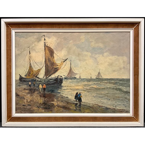 1105 - Claude Thankier (French, early 20th century) 
Return of the Fishing Fleet 
signed, oil on canvas, 50... 