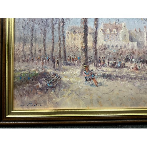 1111 - Laszlo Ritter (Hungarian, 1937-2003) 
Impressionist school, Hyde Park, London 
signed, oil on canvas... 