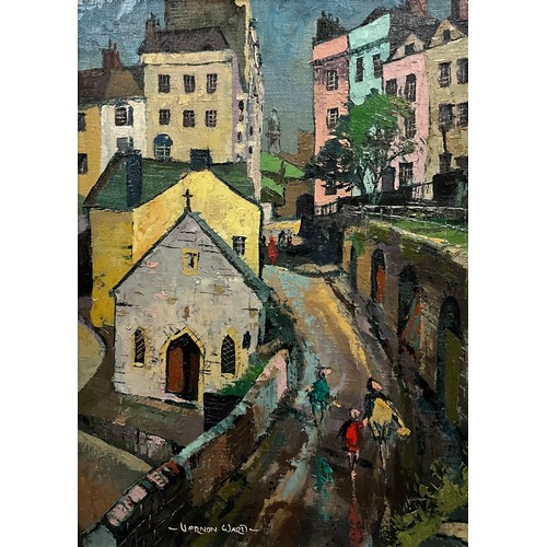 1116 - Vernon Ward (British, 1905-1985) 
A Town in Northern France 
signed, oil on board, 53.5cm x 38.5cm.