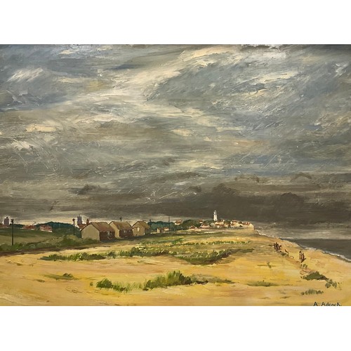 1127 - Alwin 'Bunny' Adcock, (Suffolk, 1905 - 1985), Southwold Lighthouse, signed, oil on board, 46cm x 60.... 