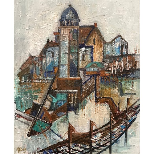 1131 - Yram Allets (Mary Stella) Edwards (1915-2009), Lighthouse, signed, oil on board, (gallery label vers... 