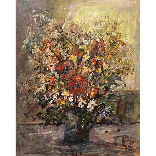 1132 - Yram Allets (Mary Stella) Edwards (1915-2009), Autumn Flowers, signed, oil on board, 55cm x 45cm;  a... 