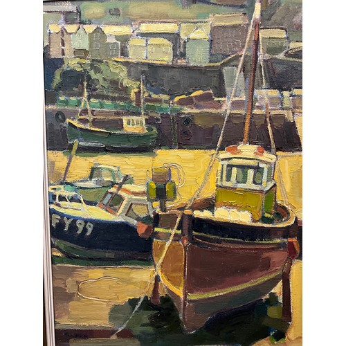 1142 - Trevor Tucker (Cornish School, 20th century) 
Mevagissey, Cornwall 
signed, oil on canvas, 76cm x 61... 