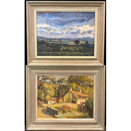 1146 - Trevor Tucker (Cornish School, 20th century), Near St. Neot, Bodmin Moor, signed, oil on canvas, 35.... 