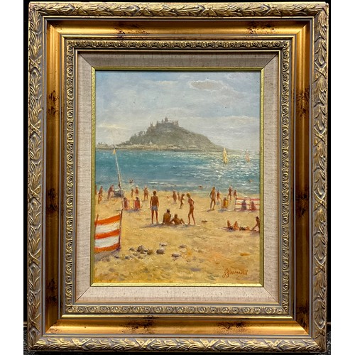 1163 - John Greenwell, (British b.1939) 
St. Michael’s Mount 
signed, oil on canvas, 25.5cm x 20.5cm.