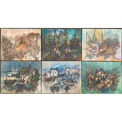 1169 - Yram Allets (Mary Stella) Edwards (1915-2009) A small portfolio of six Abstract / Coastal scenes, ea... 