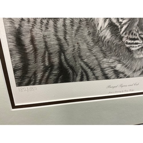 1204 - Gary Hodges (bn.1954), by and after, Bengal Tigress and Cub, signed in pencil lower right margin, li... 