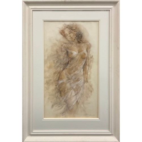 1209 - Gary Benfield (Bn.1965)
Study of a Female Nude
signed, mixed media, gallery label to verso, 74cm x 4... 