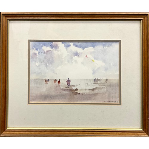 1234 - Lawrie Williamson (1932-2017)
Kite Weather, Beach in Summer
signed, dated '93, watercolour,24cm x 35... 