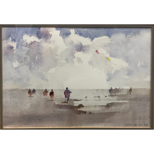 1234 - Lawrie Williamson (1932-2017)
Kite Weather, Beach in Summer
signed, dated '93, watercolour,24cm x 35... 