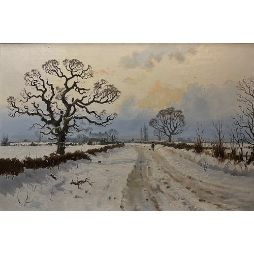 1236 - James D. Preston (British, bn. 1946) 
A Walk in the Snow 
signed, oil on canvas, 50cm x 75cm