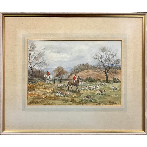 1242 - Catherine M. Pell, (British, 20th century), ‘The South Notts Hounds near Brackley Gate, Coxbench’, s... 