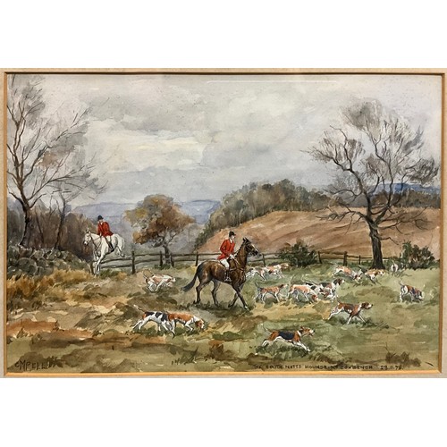 1242 - Catherine M. Pell, (British, 20th century), ‘The South Notts Hounds near Brackley Gate, Coxbench’, s... 