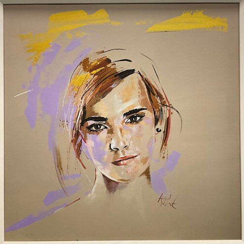 1254 - Annabelle Thornton, by and after, a pair of modern portraits, Emma Watson, and Amy Winehouse, limite... 