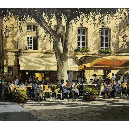 1276 - Jeremy Barlow (1945-2020), by and after, ’Cafe Acheveche’, archival proof on canvas, signed to verso... 