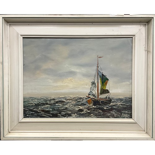 1308 - H. Boer, mid 20th century continental school, 
The Little Boat, 
signed, oil on canvas, 29.5cm x 39.... 