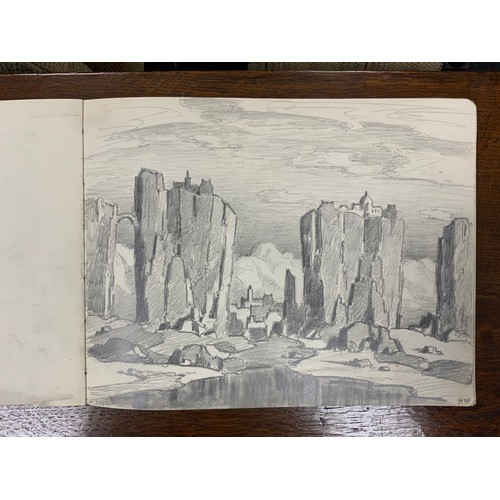 1316 - Hirst Walker (1868 - 1957), A Sketchbook, with approximately 35 leaves, mostly full-page working ske... 