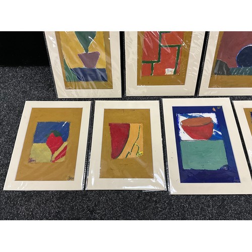 1324 - Benjamin John Carrivick (Modern Cornish School, bn. 1980), a series of seven abstract studies, signe... 