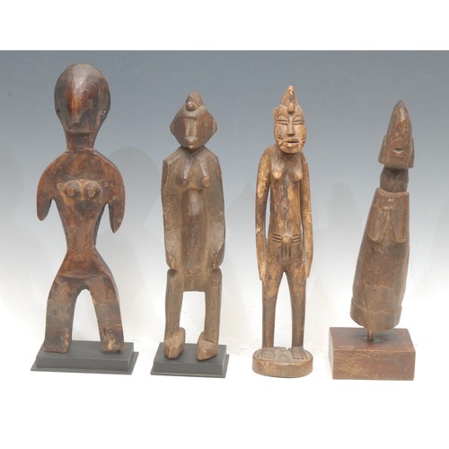 65 - Tribal Art - a Mumuye figure, of typical elongated form, stylised features, 30cm high, Nigeria, coll... 