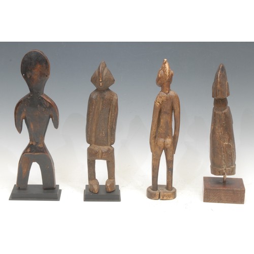 65 - Tribal Art - a Mumuye figure, of typical elongated form, stylised features, 30cm high, Nigeria, coll... 