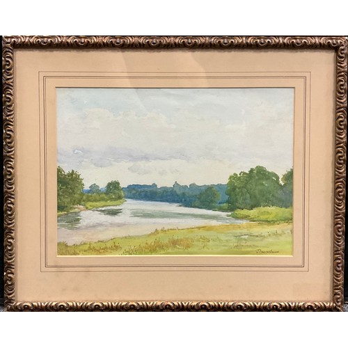 1165 - William Thornton Brocklebank (1882-1970), Lowland River, signed, watercolour, 25cm x 35cm;  another,... 