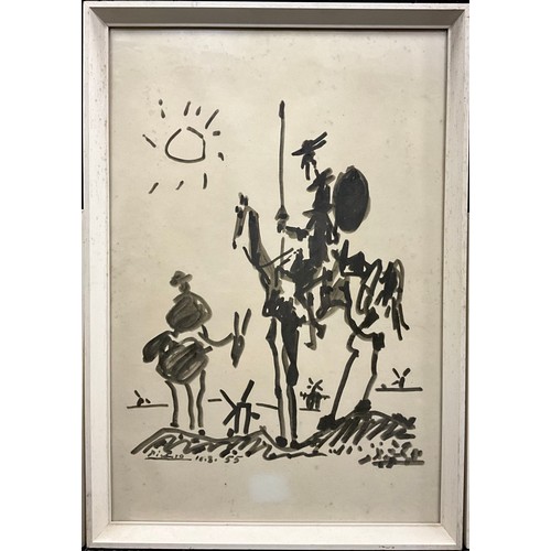 1166 - Pablo Picasso, after, a group of five lithographs, Don Quixote and Sancho Panza, 47cm x 31.5cm;  Tor... 