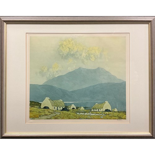 1268 - Paul Henry (1876 - 1958), after, Village by a Lake, Ireland, signed in pencil lower right margin, bl... 