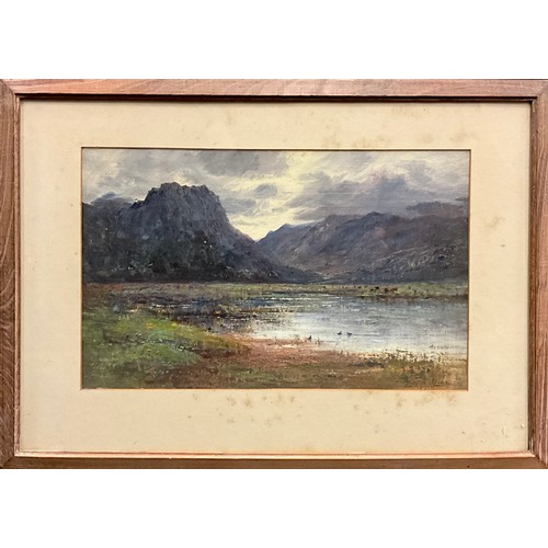 1196 - Douglas Adams, Derwent Water, signed, oil on board, 24cm x 38cm.