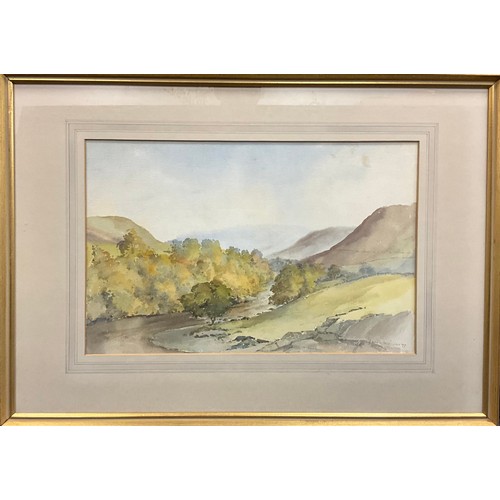 1265 - David O P M Harrison (British 1910-2004)
Autumn in the Lune Gorge
signed, dated '77, watercolour, 33... 