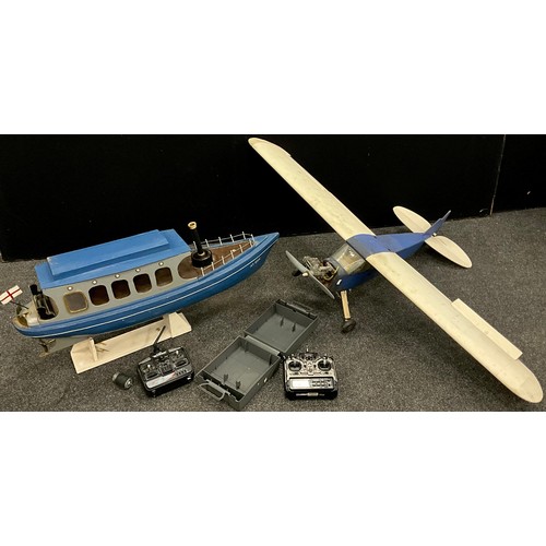 19 - A radio controlled petrol powered plane, 160cm wing-span, with Futaba PCM 1024 radio controller;  ra... 