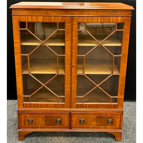 54 - A Jaycee mahogany cabinet, astral glazed doors, pair of drawers to base, 122.5cm high x 94.5cm wide ... 