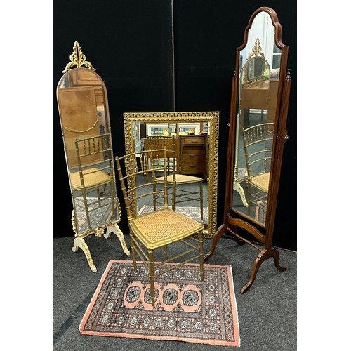 61 - Interior design and furnishings - Mirrors - a George III revival mahogany cheval mirror;  another, m... 