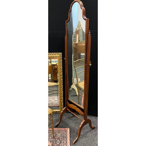 61 - Interior design and furnishings - Mirrors - a George III revival mahogany cheval mirror;  another, m... 