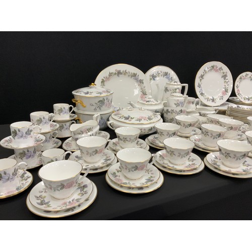 83 - Royal Worcester June Garland table service for eight including; eight dinner plates, eight side plat... 