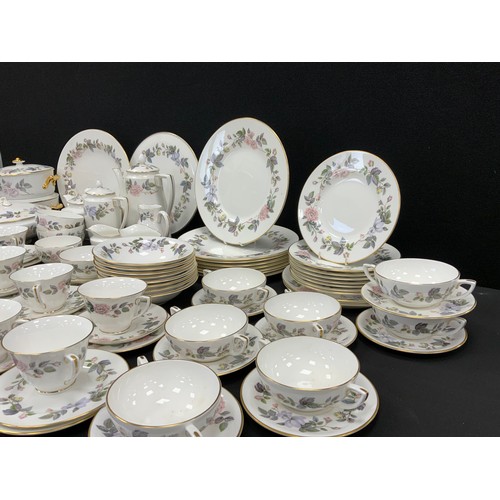 83 - Royal Worcester June Garland table service for eight including; eight dinner plates, eight side plat... 