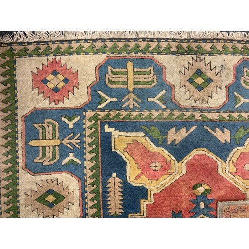 178 - A Turkish woollen rug, 233cm x 180cm; another smaller rug, 158cm x 83cm, (2).