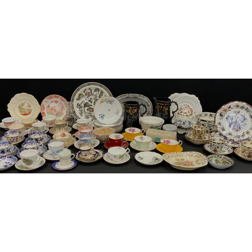 188 - 19th/20th century tea ware including; Newhall, Sunderland lustre, Aynsley, Rockingham; etc