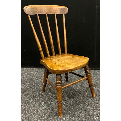 219 - A pair of 19th century elm and beech stools, and a matching elm stool, each 53.5cm high x 28cm;  a c... 