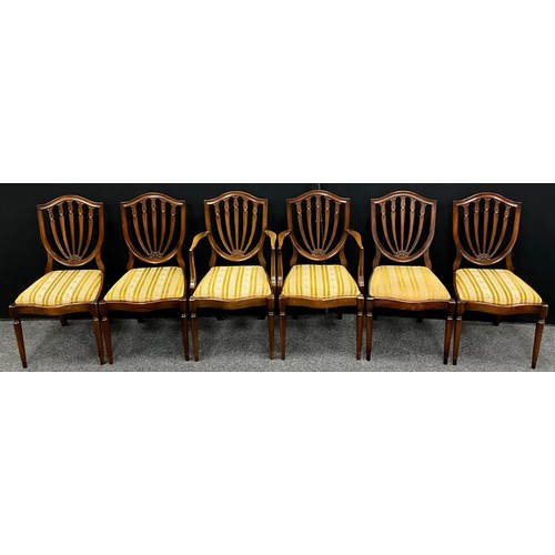 238 - A set of six George III revival mahogany shield-back dining chairs (four chairs and pair of carvers)... 