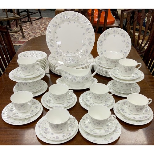 239 - Wedgwood April Flowers dinner service for eight comprised of; ten dinner plates, eight medium, ten s... 