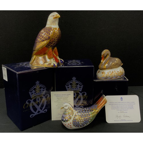 101 - Royal Crown Derby paperweights including; Millennium Dove, limited edition 1095/1500, with certifica... 