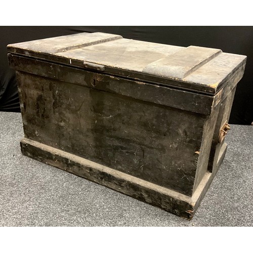 222 - A Late 19th century Carpenter’s secure tool chest - graduated recessed interior, with sliding remove... 